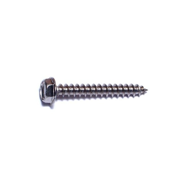 Midwest Fastener Sheet Metal Screw, #10 x 1-1/2 in, 18-8 Stainless Steel Flange Hex Head Slotted Drive, 10 PK 63853 - main